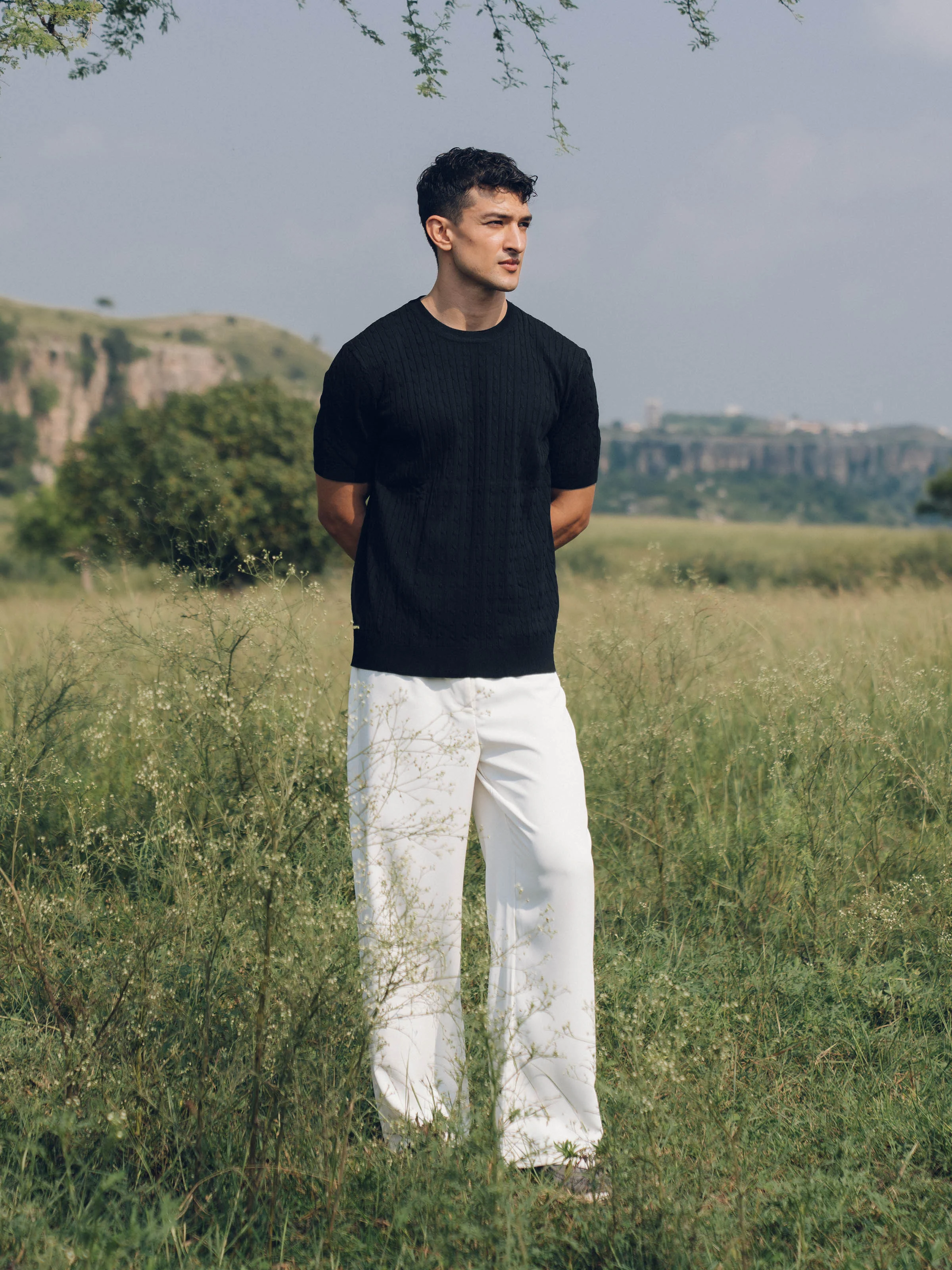 Cable Knit Crew Neck Tee - FMTCT5-024 - Image 3