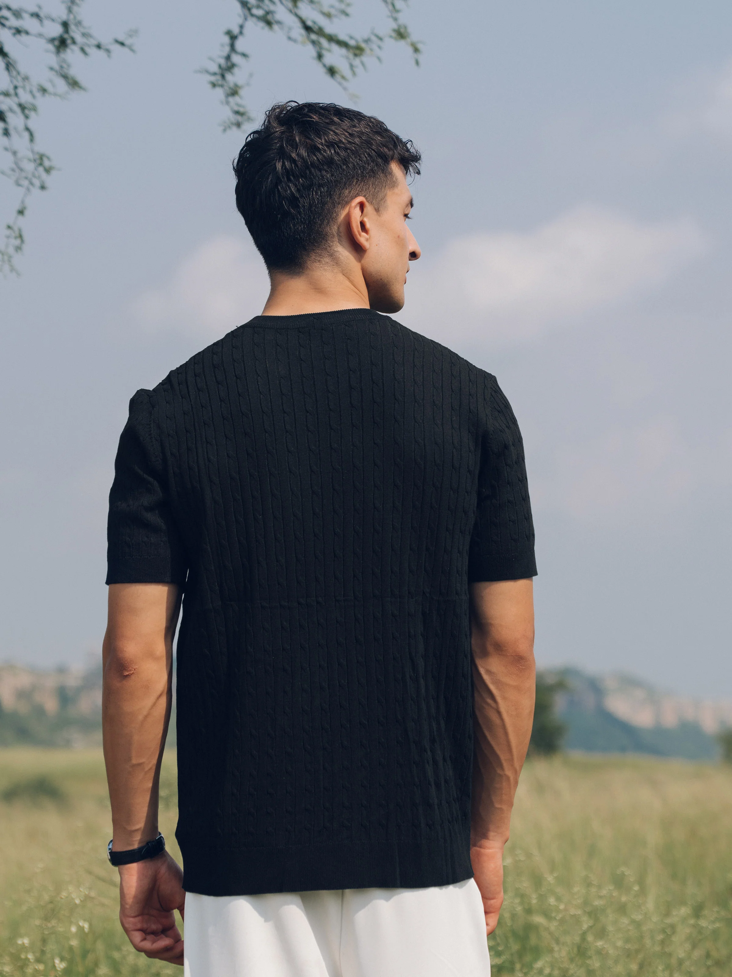 Cable Knit Crew Neck Tee - FMTCT5-024 - Image 6