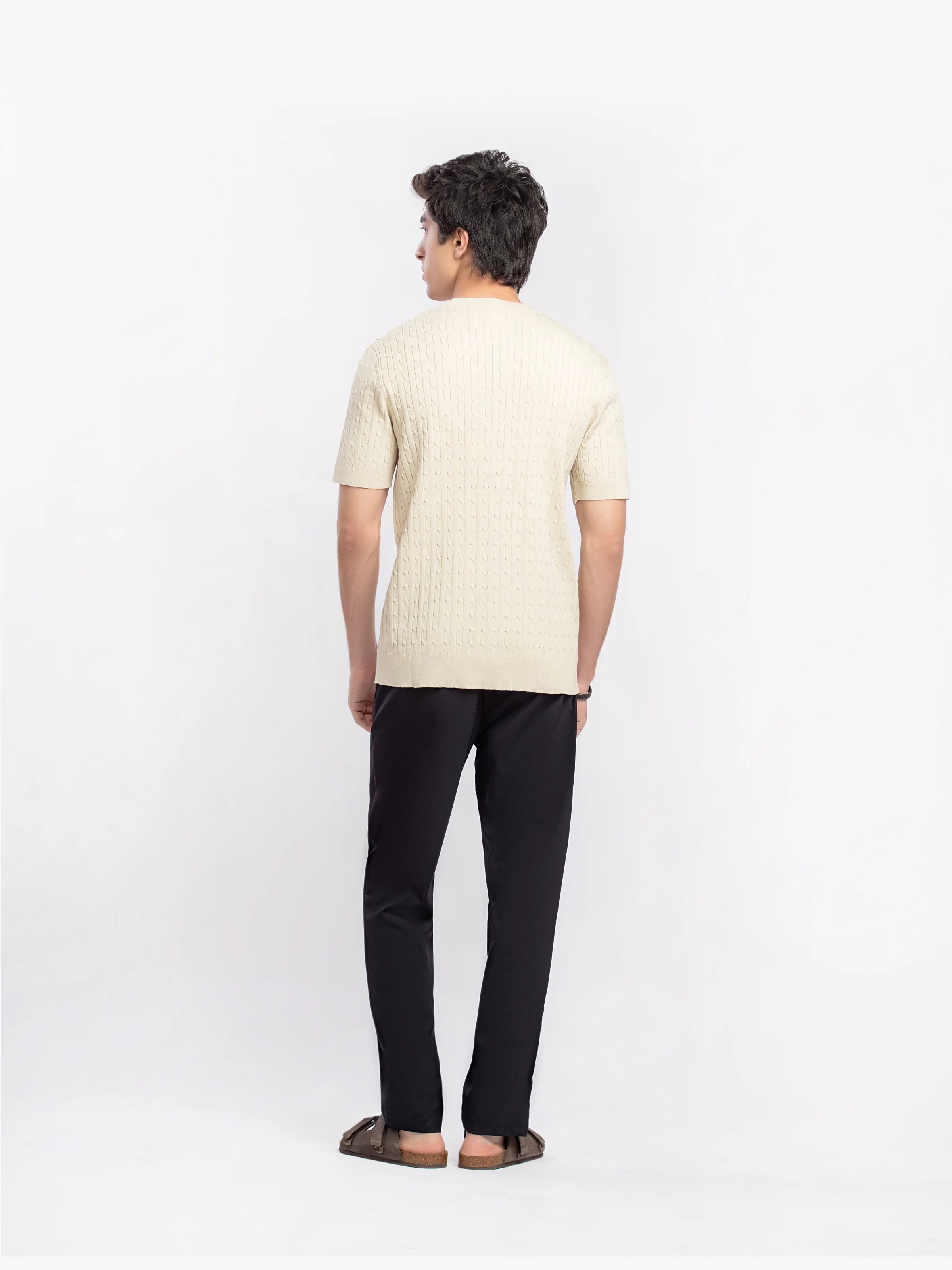 Cable Knit Crew Neck Tee - FMTCT5-026 - Image 5