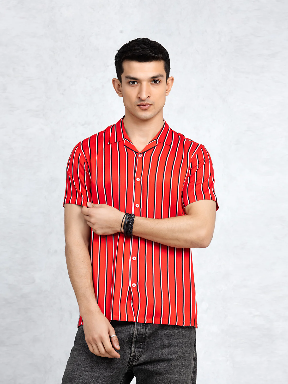 Striped Half Sleeves Shirt - FMTS23-32061 - Image 3