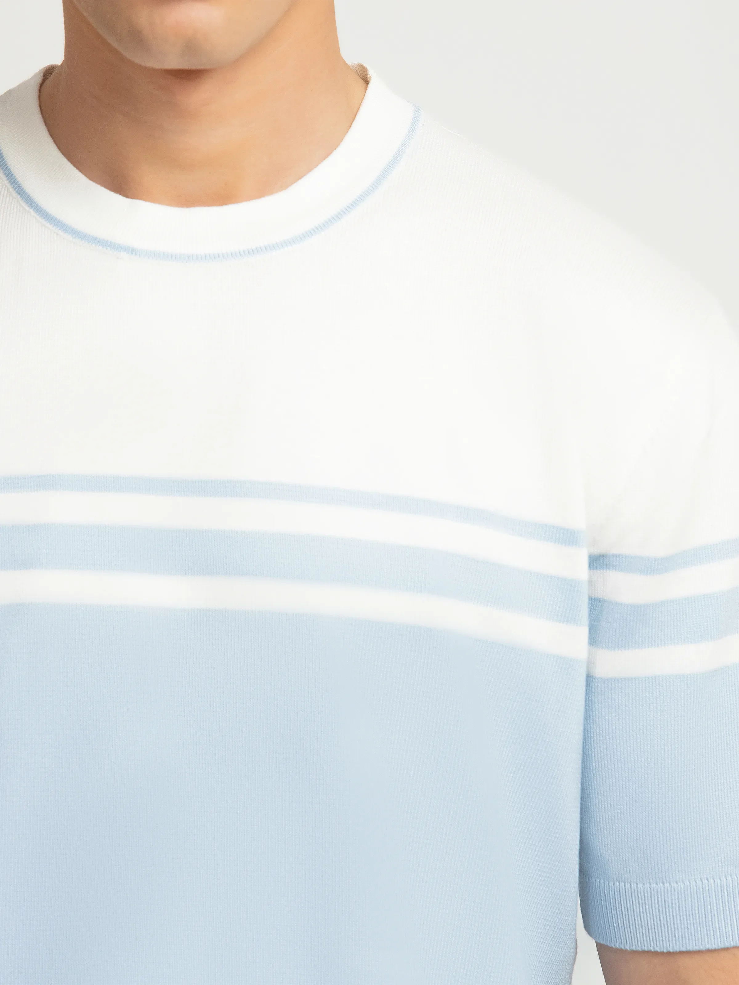 Striped Bicolor Knitted Tee - FMTCT6-071 - Image 4