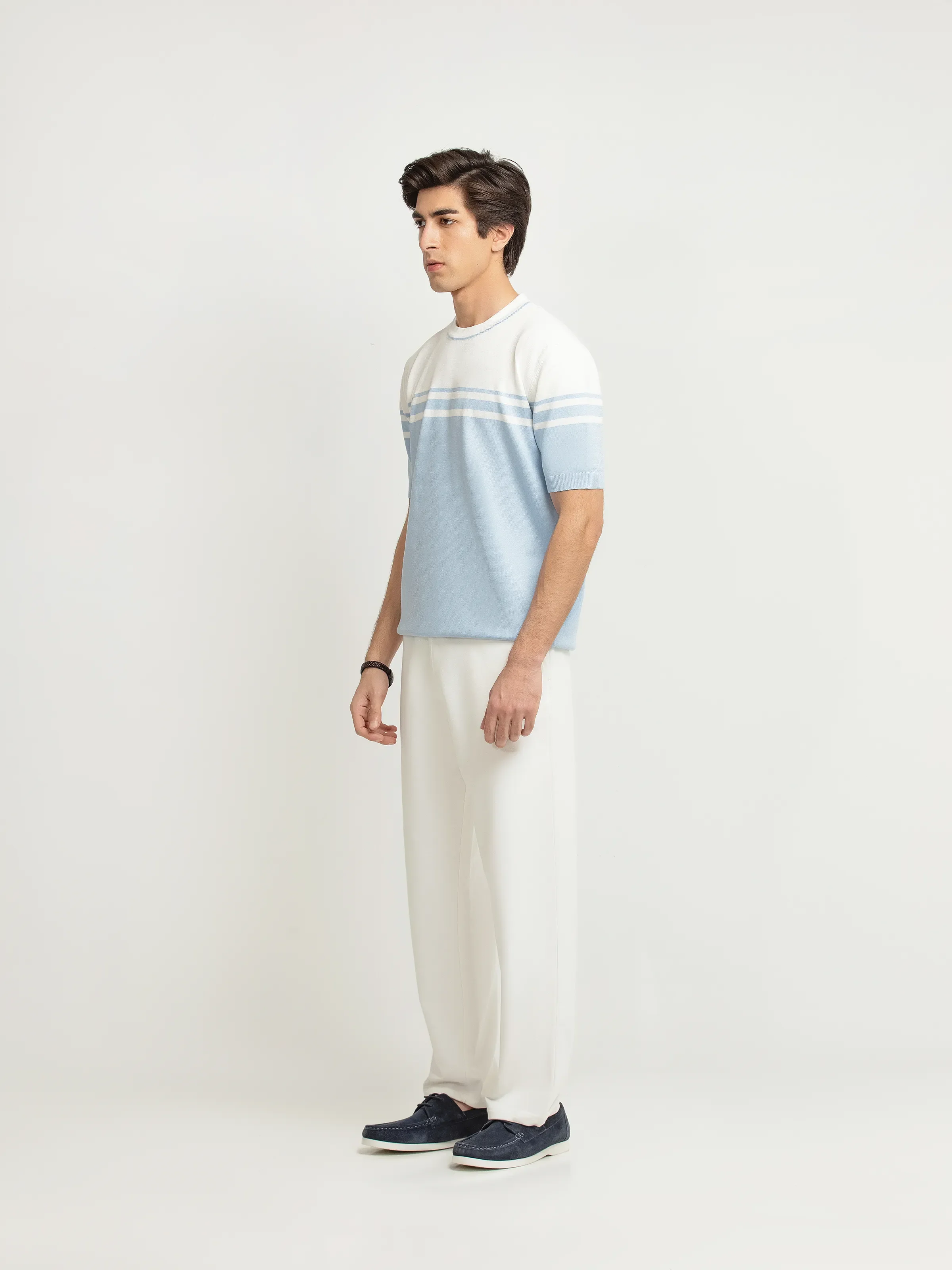 Striped Bicolor Knitted Tee - FMTCT6-071 - Image 6