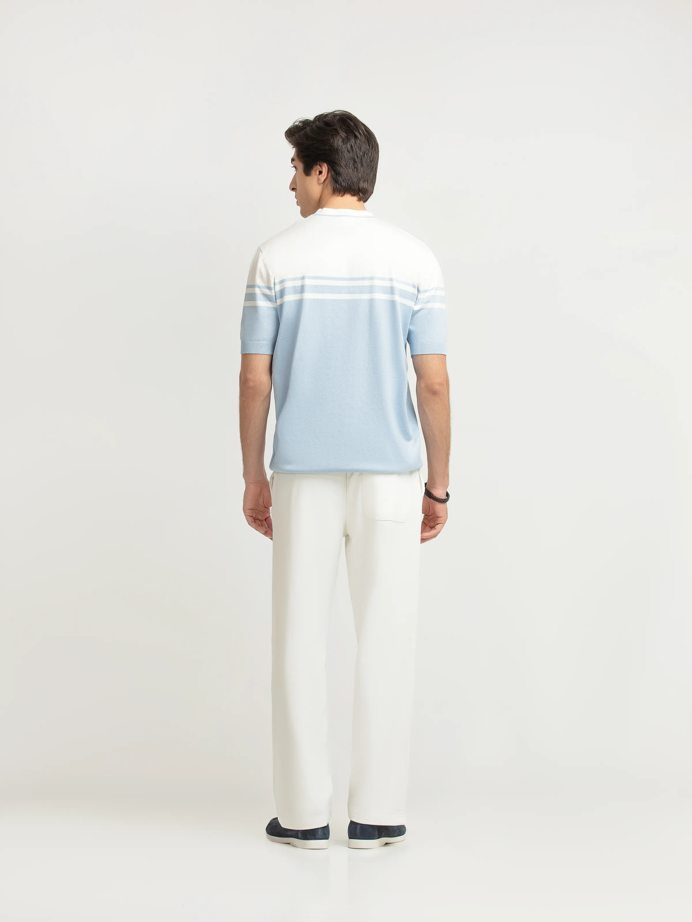 Striped Bicolor Knitted Tee - FMTCT6-071 - Image 7