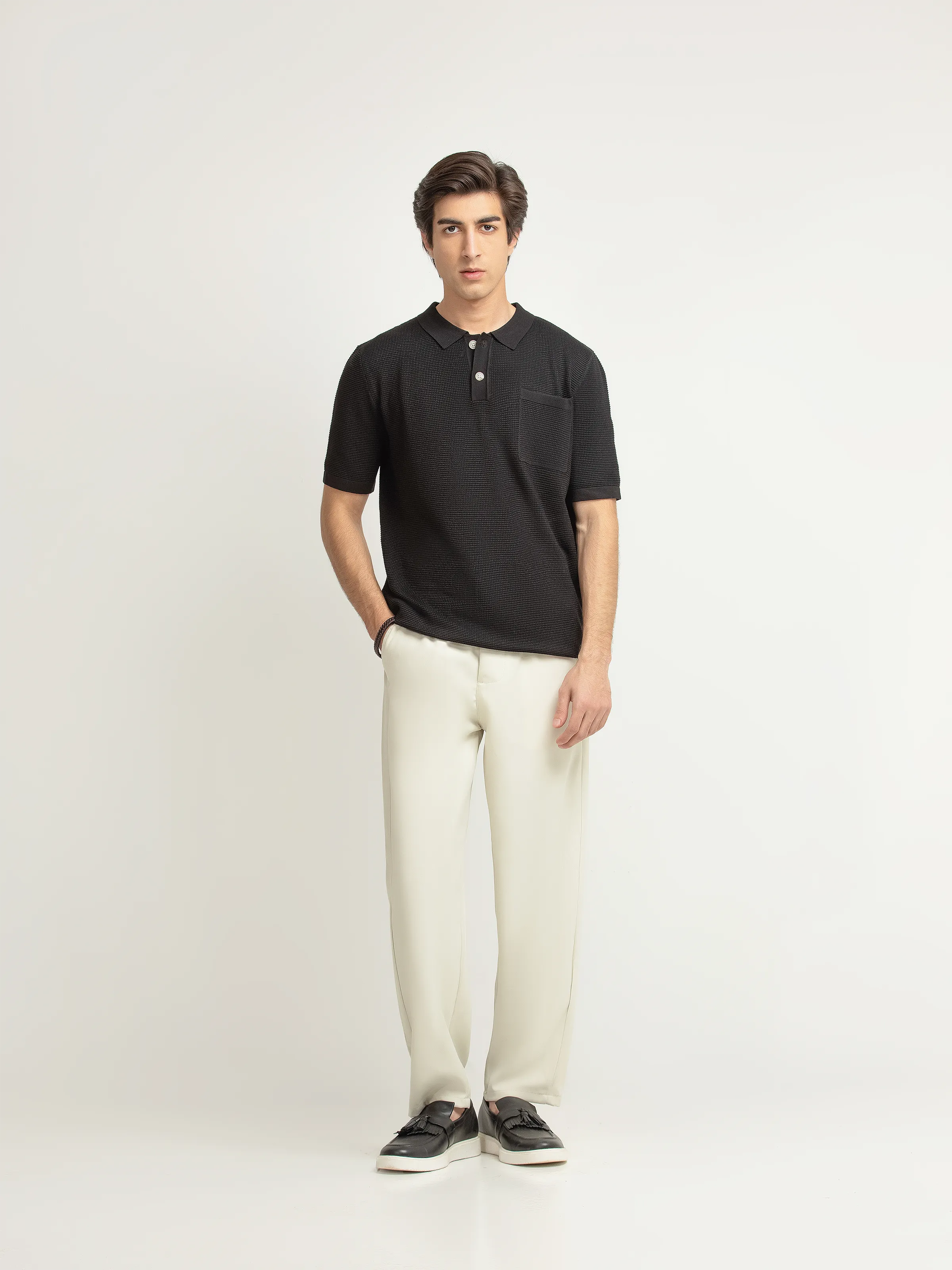 Textured Knit Polo - FMTCP6-252 - Image 3