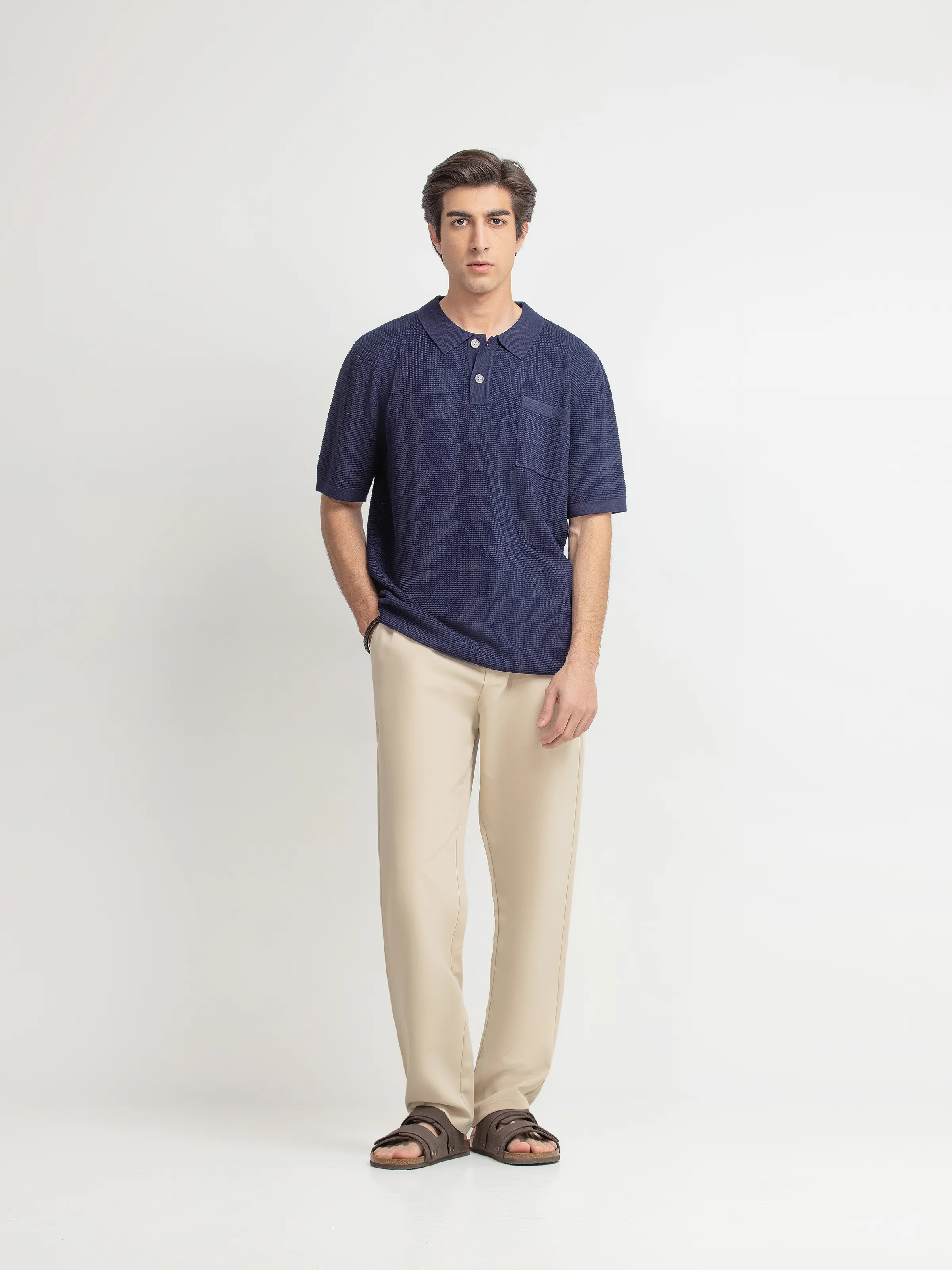 Textured Knit Polo - FMTCP6-253 - Image 3