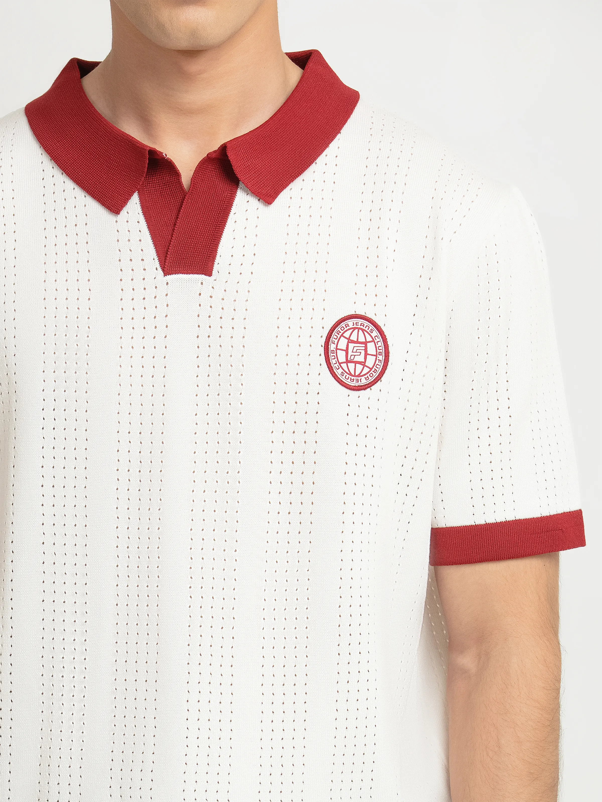 Textured Knit Polo - FMTCP6-257 - Image 3