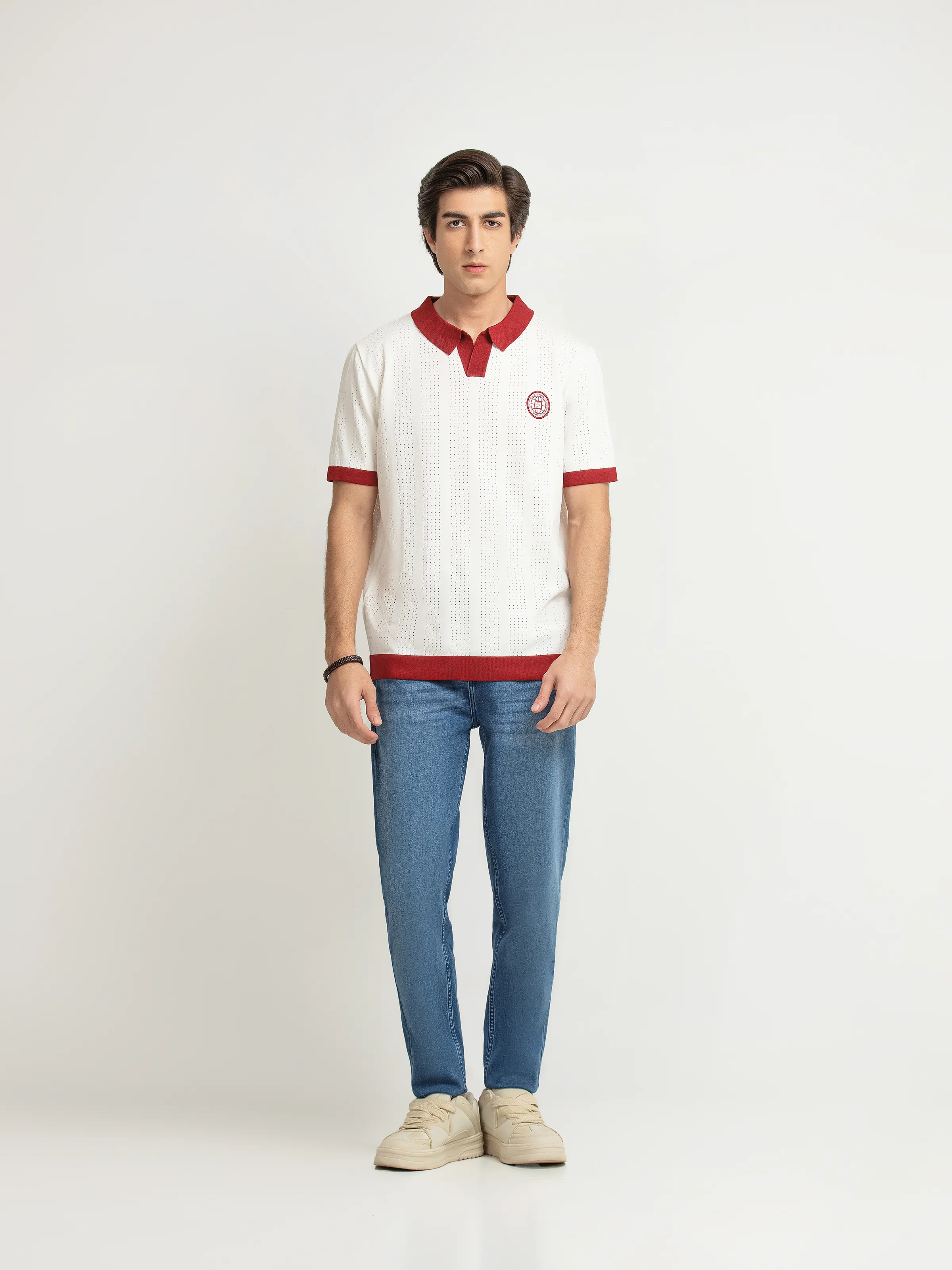Textured Knit Polo - FMTCP6-257 - Image 4