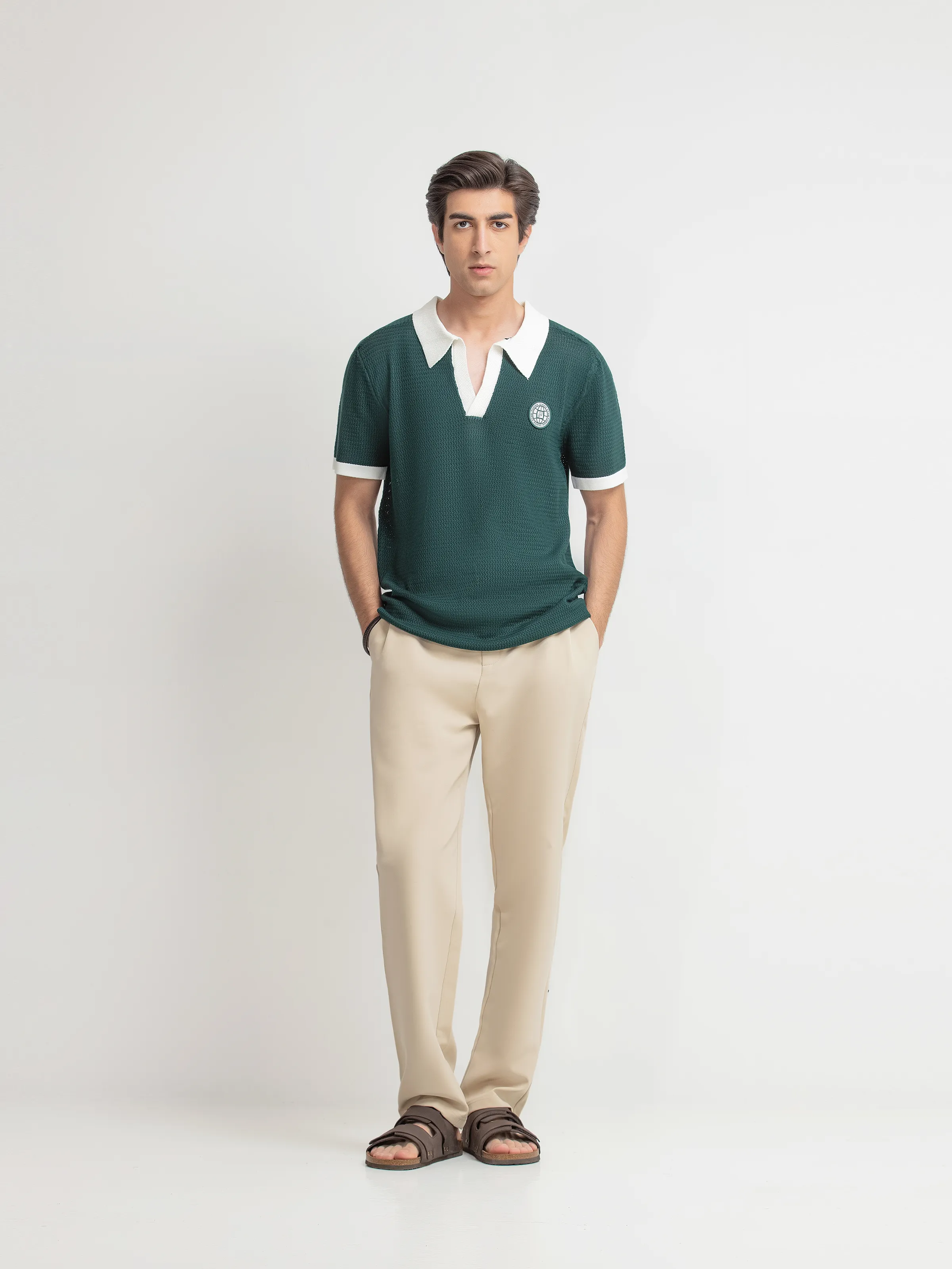 Textured Knit Polo - FMTCP6-259 - Image 3