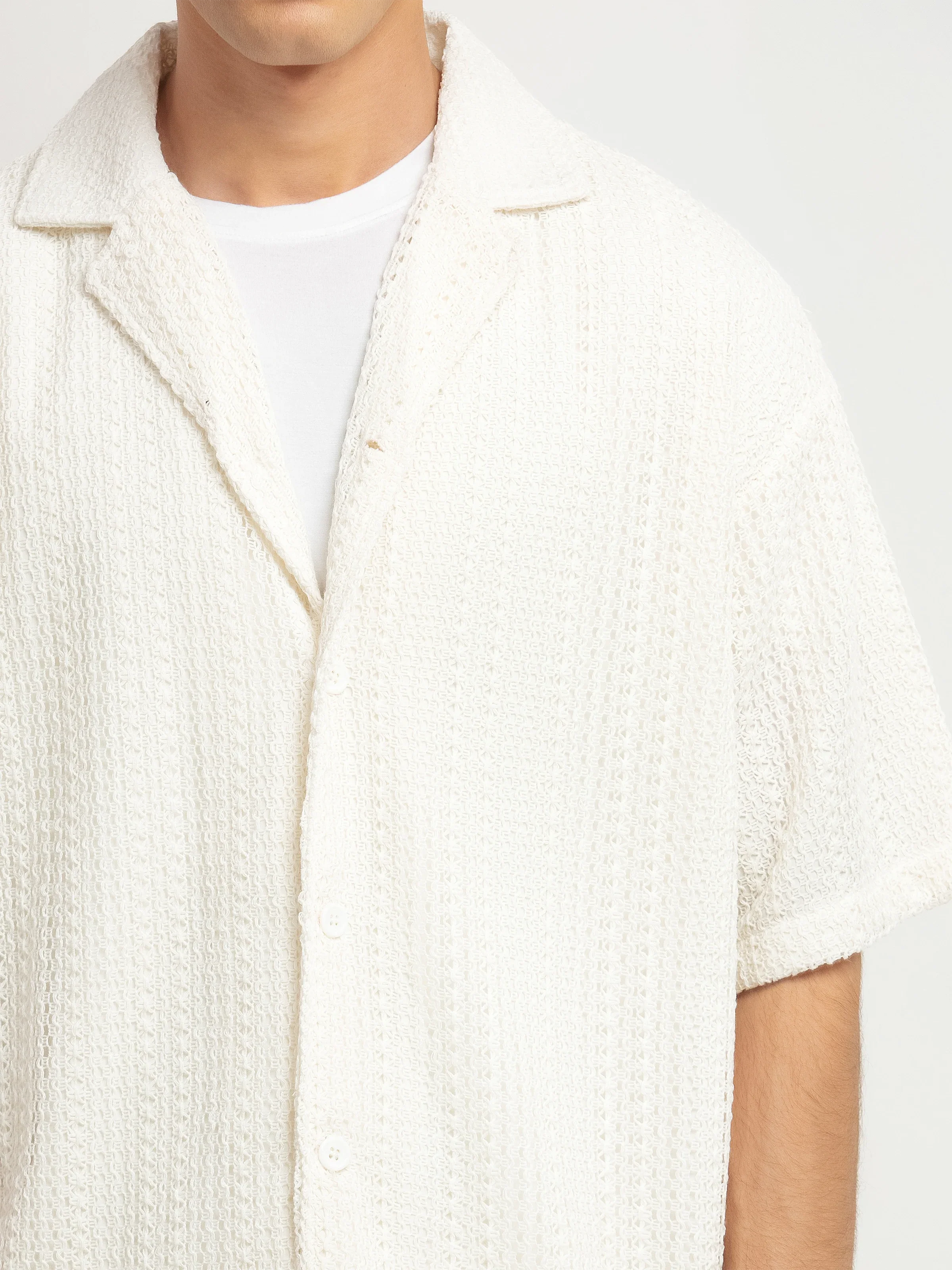 Crochet Co-ord Set Shirt - FMTCS6-105 - Image 3