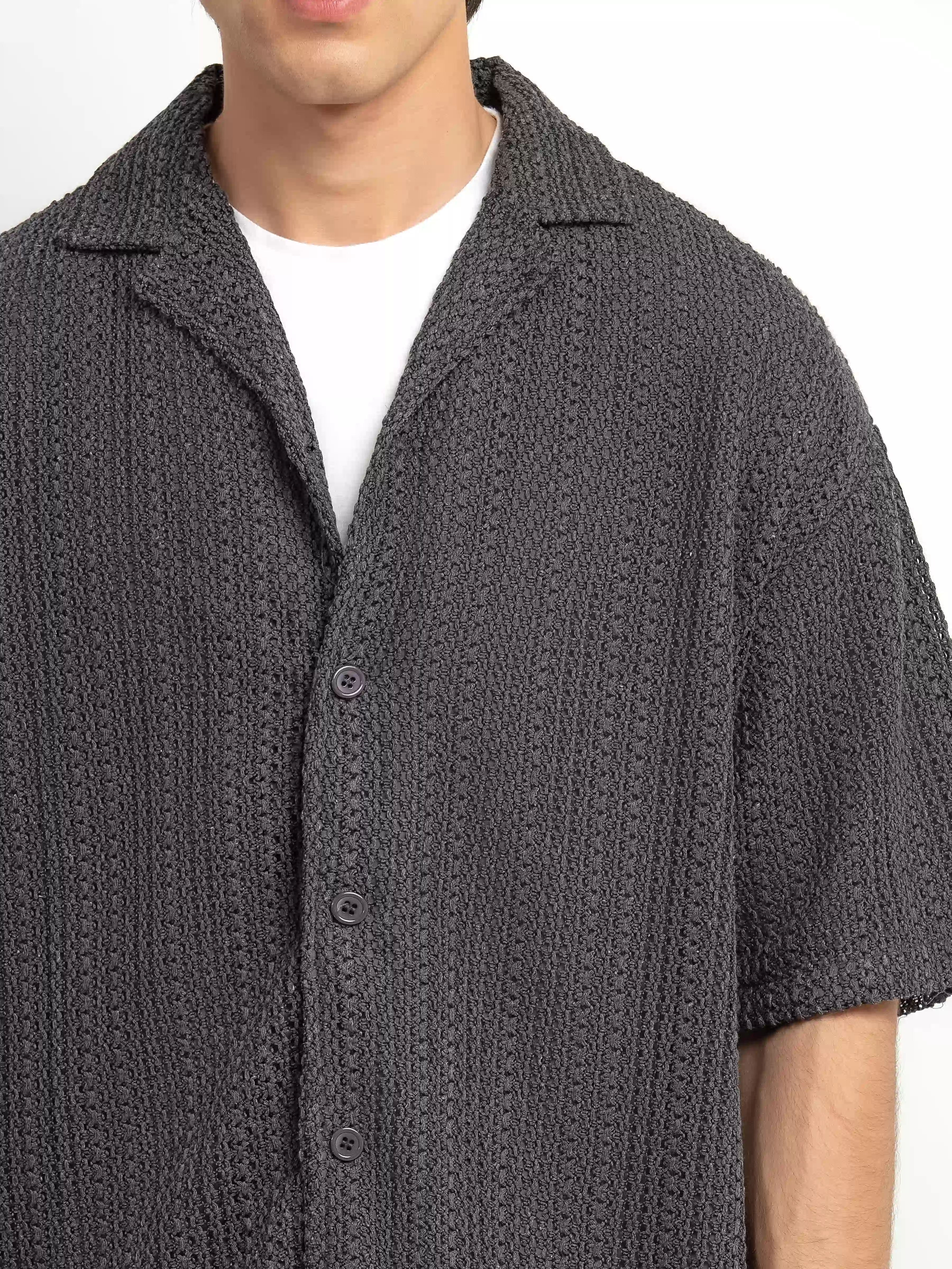 Crochet Co-ord Set Shirt - FMTCS6-106 - Image 3