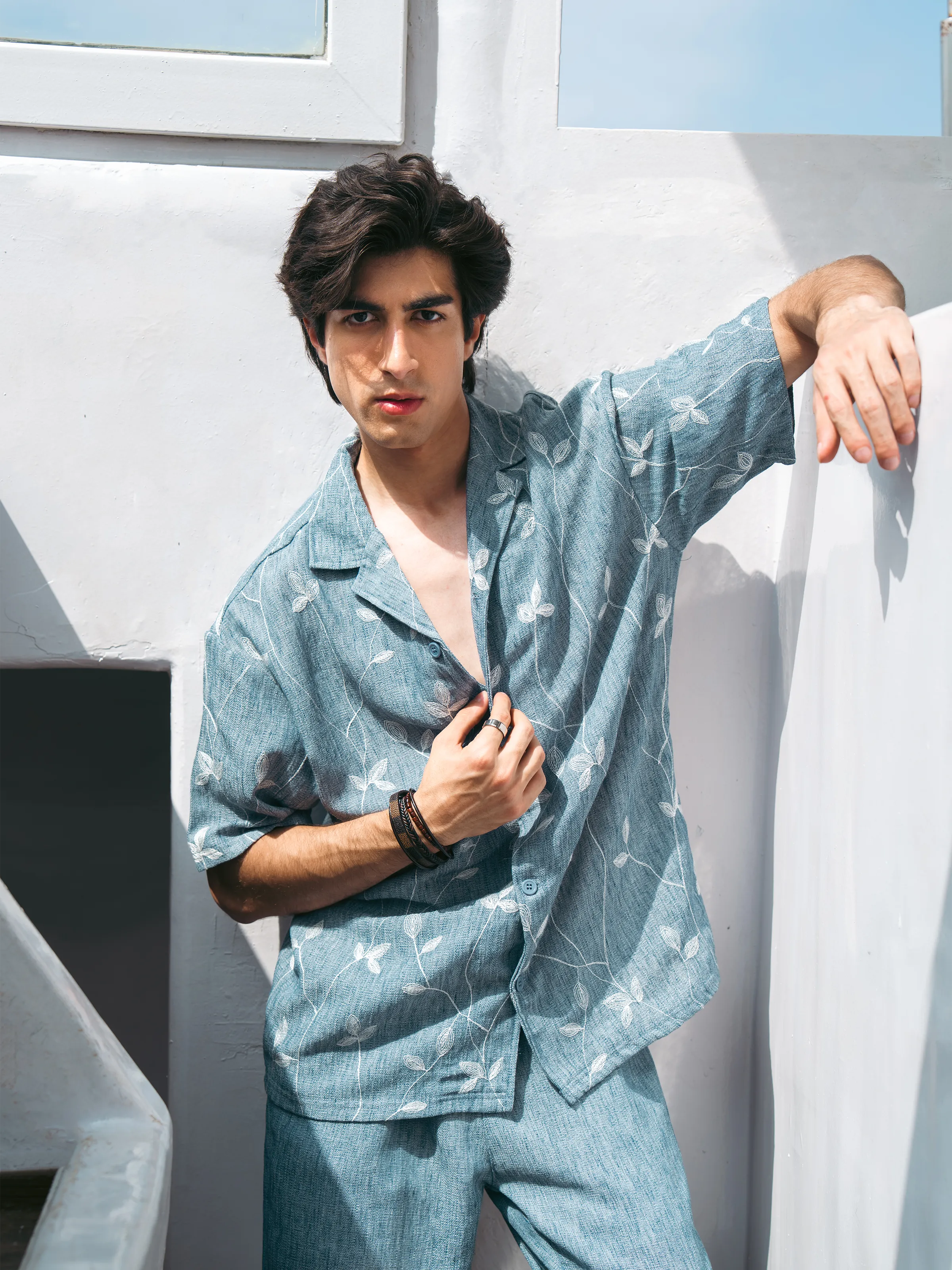 Textured Co-ord Set Shirt - FMTCS6-115 - Image 3