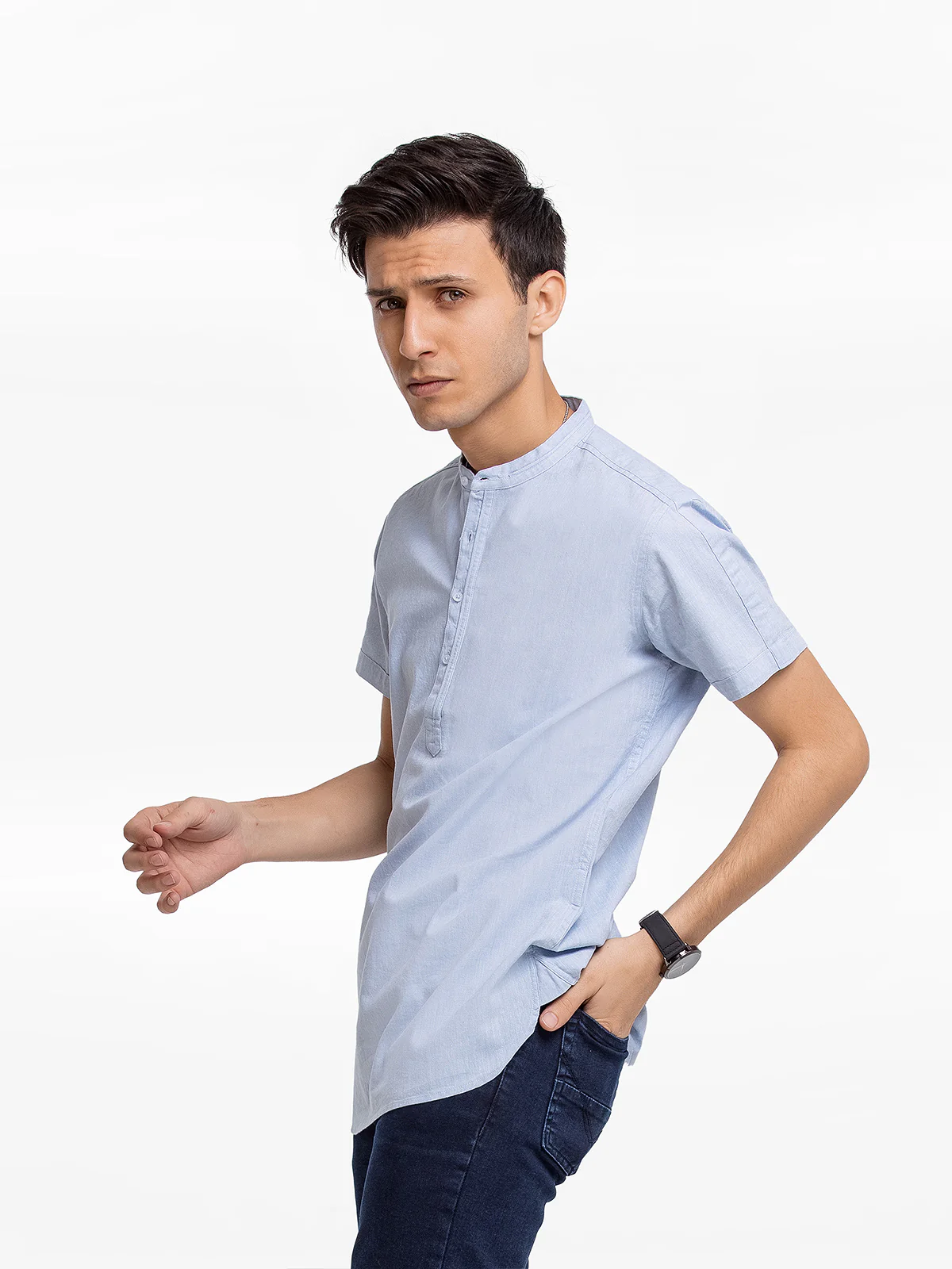 Vintage Collar Half Sleeves Shirt - FMTS23-31776 - Image 3